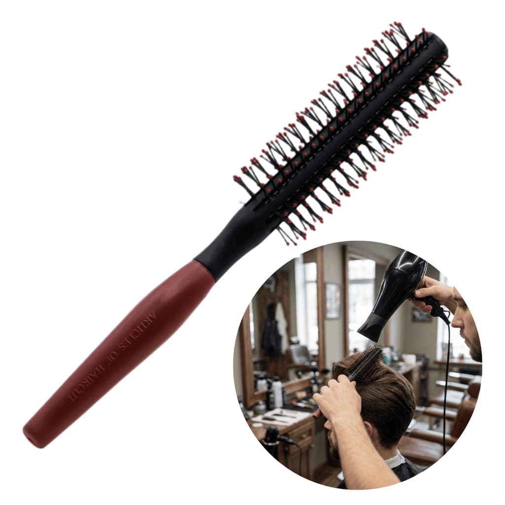 Escova Cabelo Anti Frizz e Estática Redonda Estilo Cricket Profissional Para Secagem Modelagem e Penteado Ideal Barbeiro