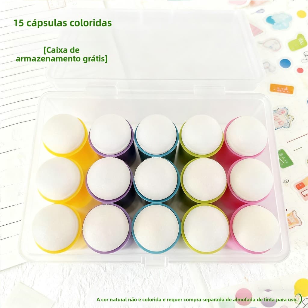 Berços de dedo de esponja 15 peças caixa aplicar ferramentas de pintura facial para colorir