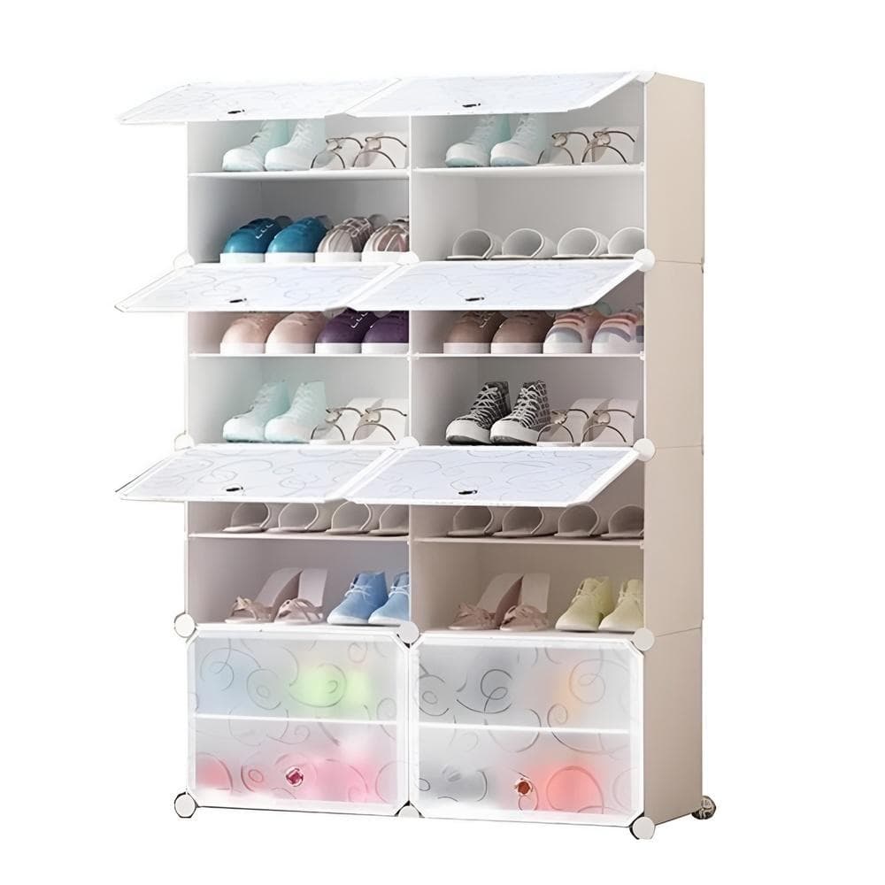 SAPATEIRA MODULAR GIGANTE 32 PARES ARMARIO ORGANIZADOR ESTANTE DE SAPATOS ROUPAS BRINQUEDOS DUPLA BRANCA