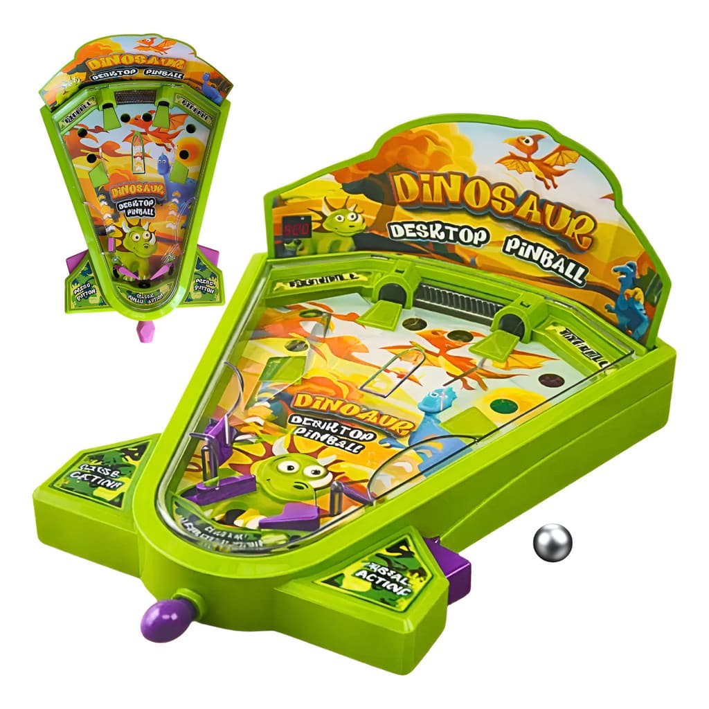 Brinquedo Pimbol Fliperama De Mesa - Infantil Dinossauro Pinball - Jogo Manual Presente