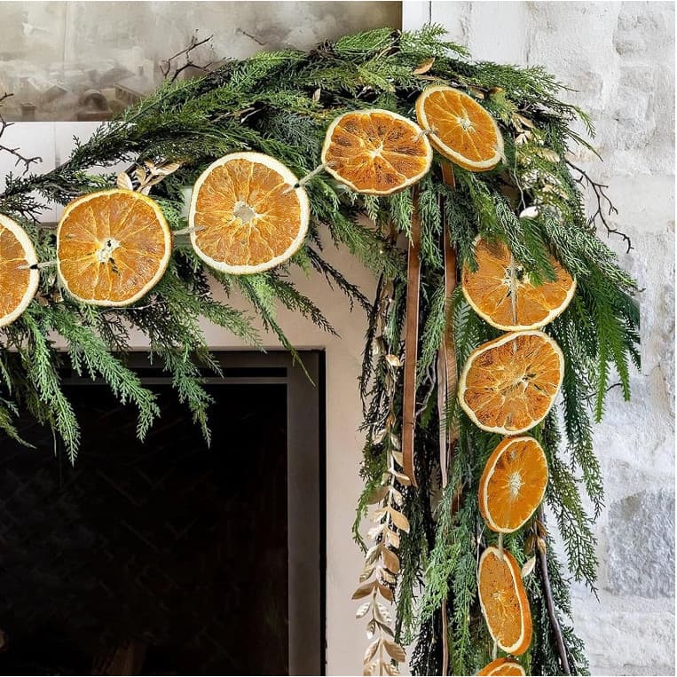 Lareira pingente pinha rolo transfronteiriço laranja decoração fatias de árvore de natal canela casa guirlanda artesanal