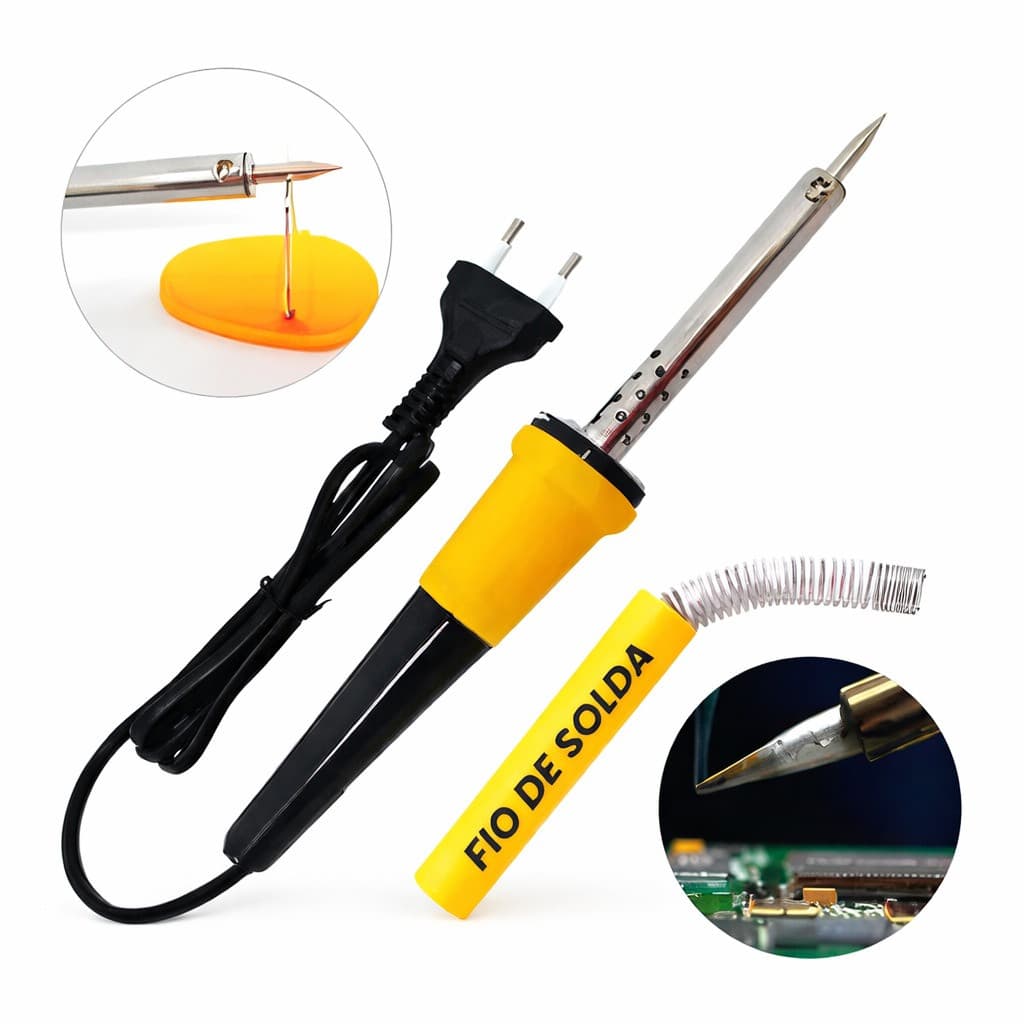 Soldador Profissional Bomvink 30W 220V Ferro de Solda Resistente Uso Técnico