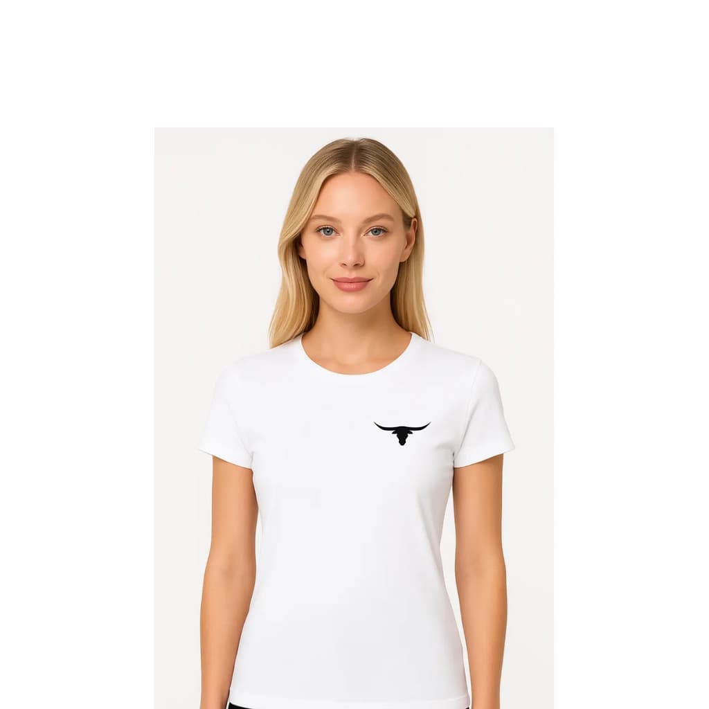 Camisa Feminina Country Cowgirl Algodão Desenho Nas Costas Estampa Cavalo Rodeio Sertaneja Blusa Top