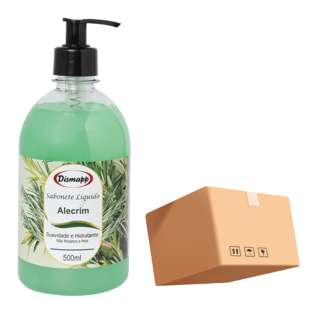 Kit 12 Sabonete Líquido Dismapp 500ml com Válvula Alecrim