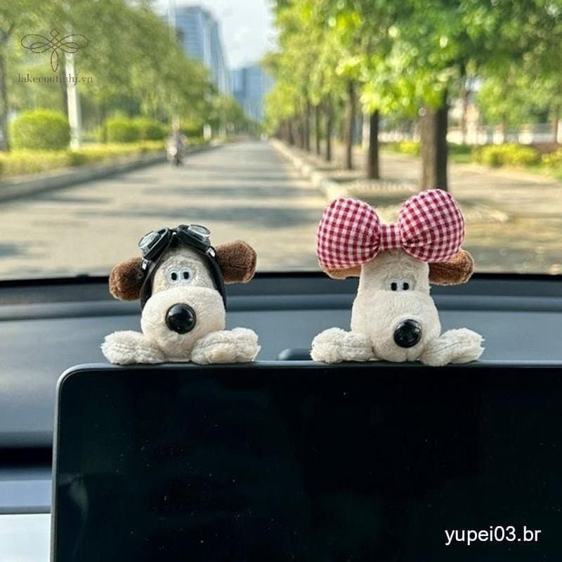 Lu Bonito Dos Desenhos Animados Filhote De Cachorro Boneca De Pelúcia Ornamentos Interiores Do Carro Tela Console Centra