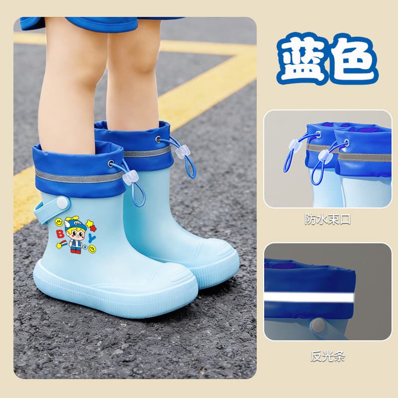 Crianças botas de chuva quentes meninos meninas novos sapatos de borracha à prova dwaterproof água botas antiderrapantes