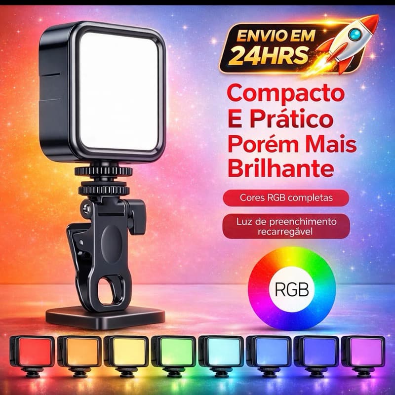 Iluminação RGB Fotográfica Noturna De Preenchimento Mini LED Luz De Vídeo De Lâmpada Portátil Fotografia