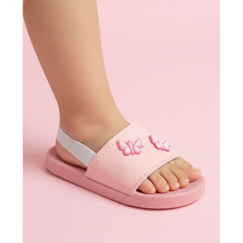 Chinelo BEBE  Menina borboleta  Fofinha Branco e Rosa
