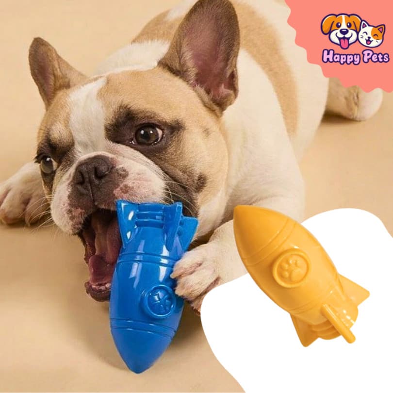 Brinquedo Comedouro Foguete Interativo E Recheável Porta Petisco Para Cão Resistente E Ocupacional