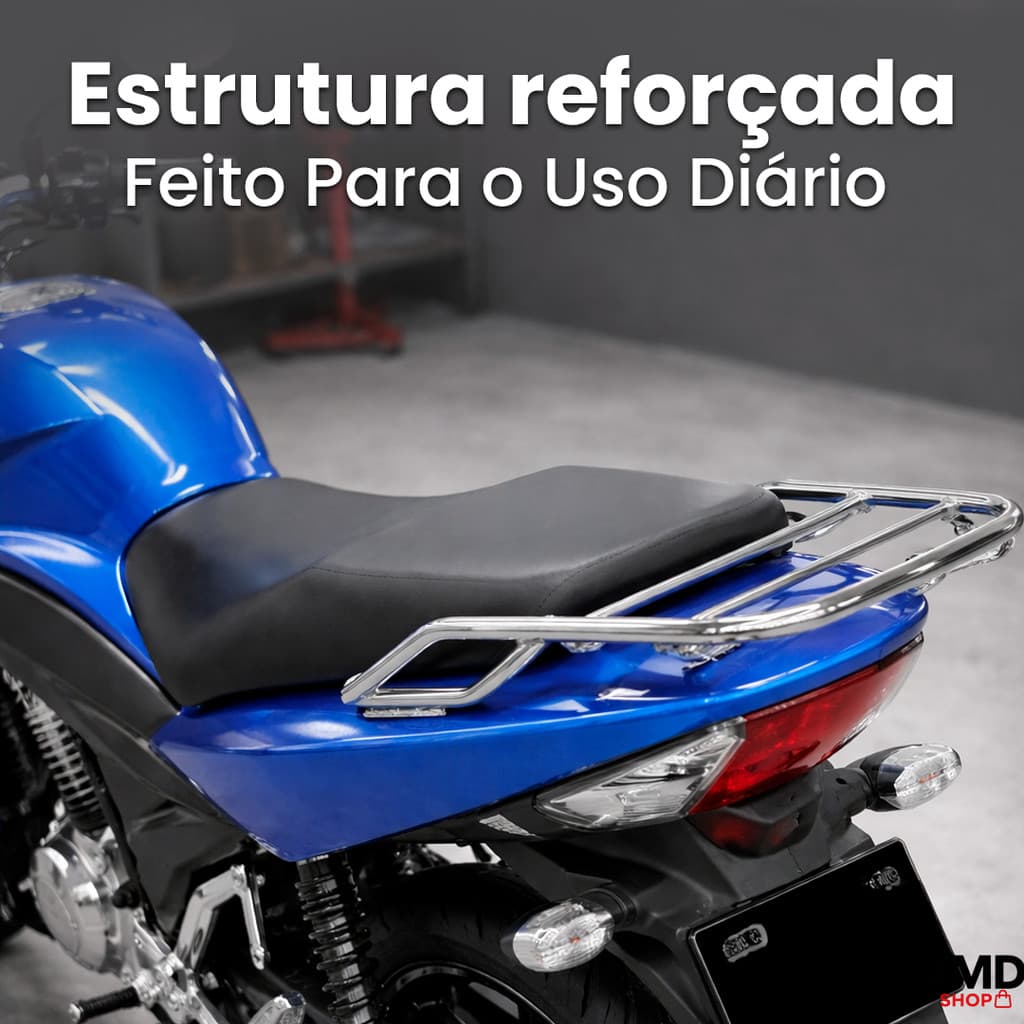 Churrasqueira Bagageiro Cromado Compativel Moto Titan 160 Ano 2016 a 2024