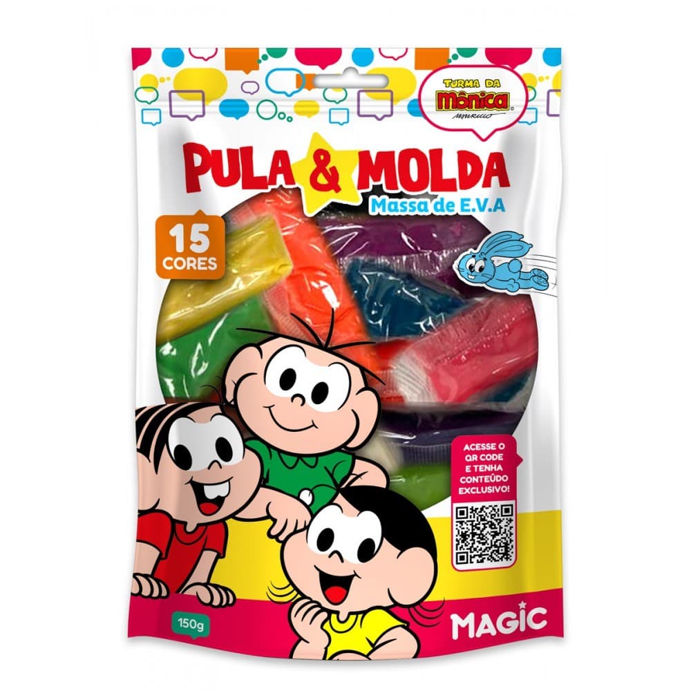 Massa de Modelar EVA Pula e Molda 150g - Turma da Mônica