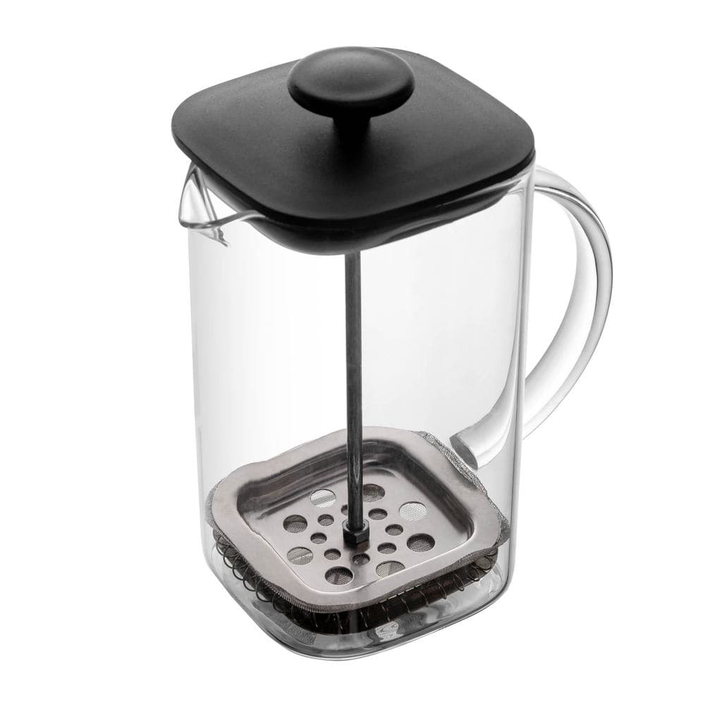 Cafeteira Prensa Francesa de Vidro Borossilicato e Tampa de Plastico Preta Quadratta 700ml - Lyor