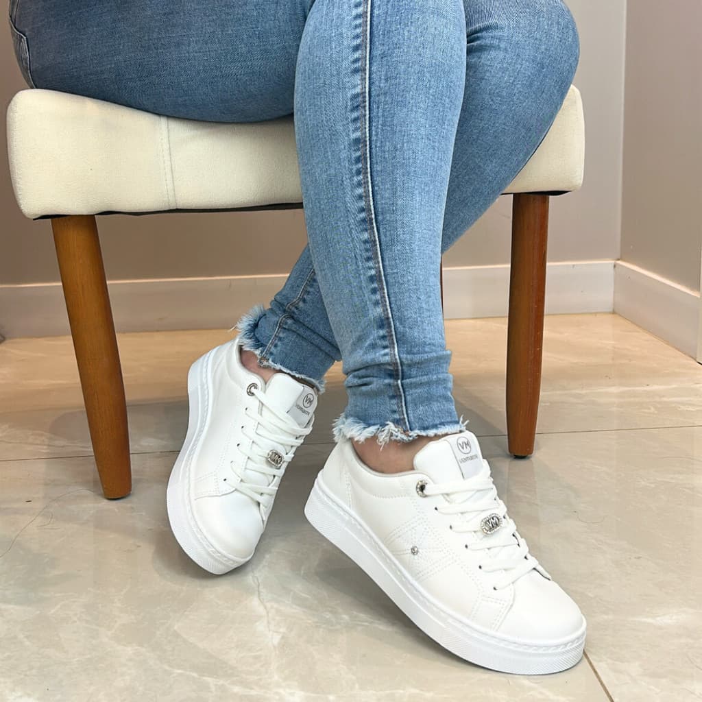 Tênis Casual Plataforma Via Marte 138-005-01 Branco Original