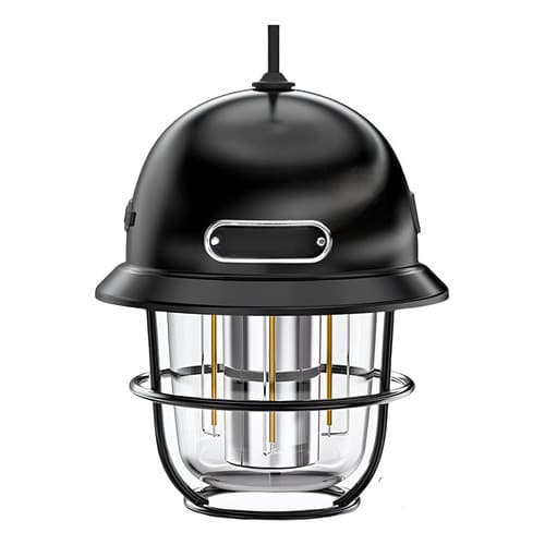 Mini Lampião/ Luminária De Led Recarregável Usb Modelo Retrô Preto