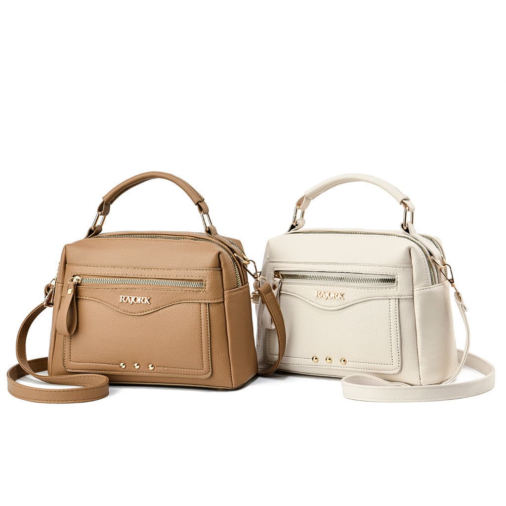 Bolsa Feminina Transversal De Couro Com Grande Capacidade
