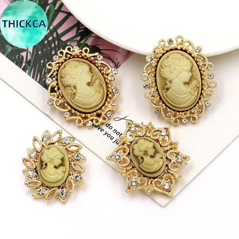 thickca 12 Peças De Broche De Camafeu De Resina E Strass Estilo Vintage Em br Antigo