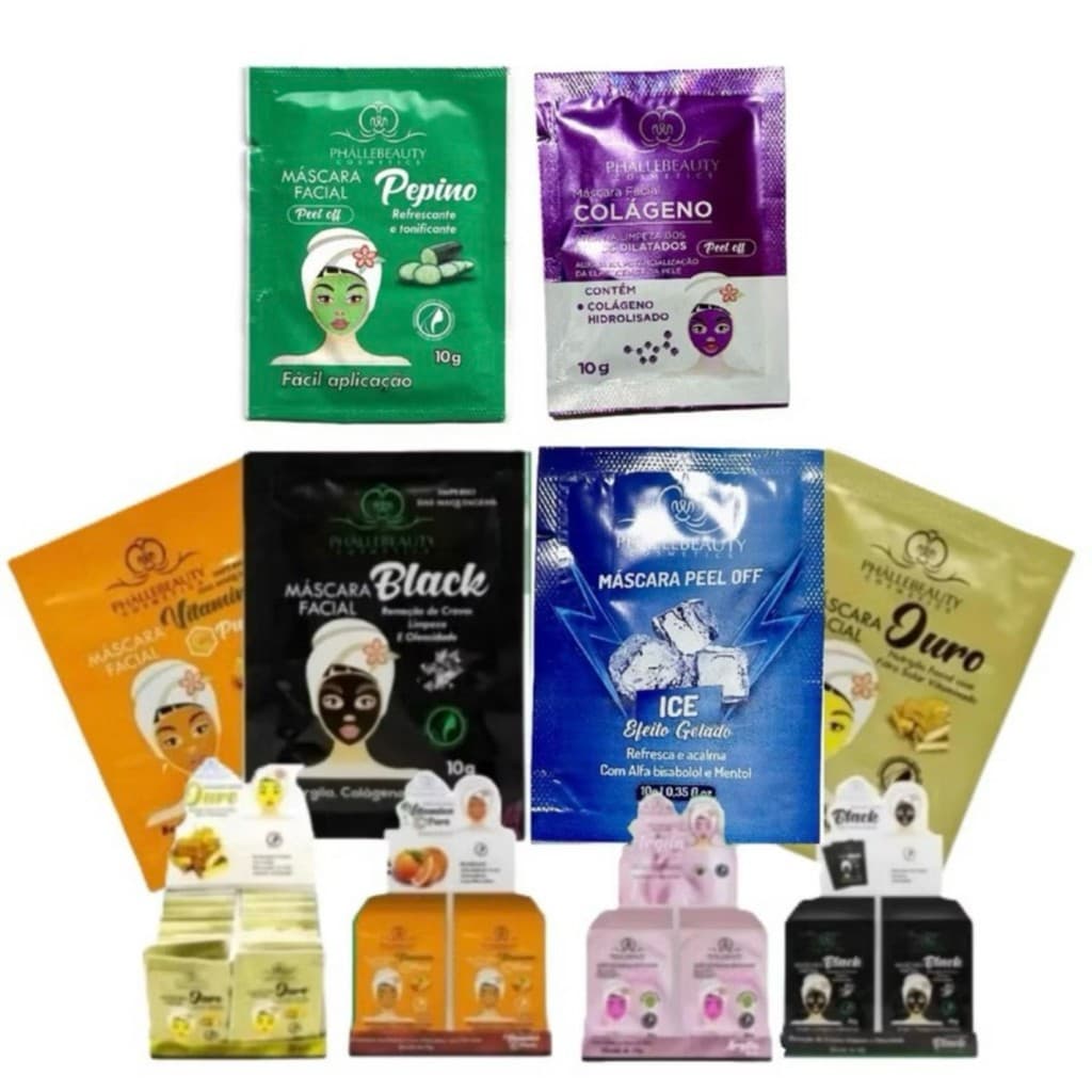 Atacado Kit C/50 Sache Máscara Facial - PhálleBeauty 10g Envio Imediato