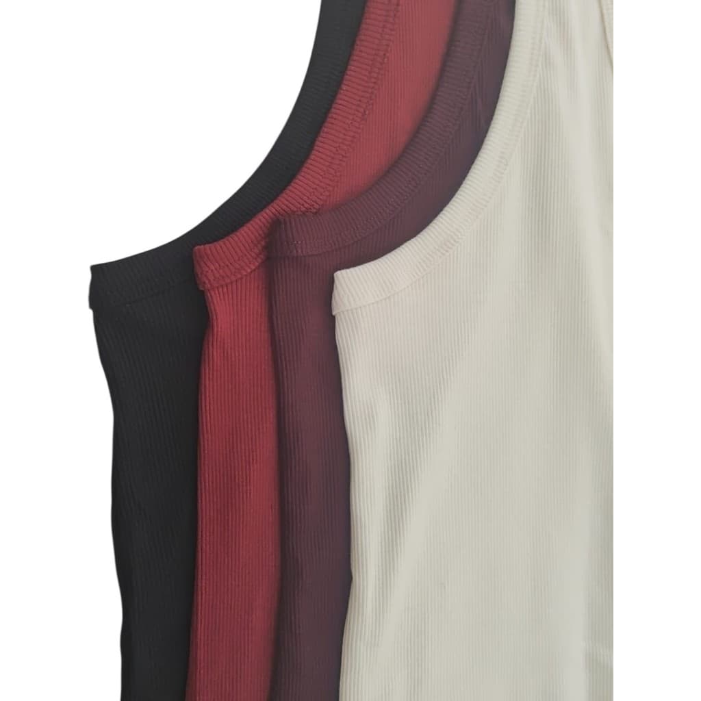 Kit 3 peças Blusas Regatas Feminina Plus Size alça larga em Ribana Toque Suave moderna De Alta Qualidade e Conforto
