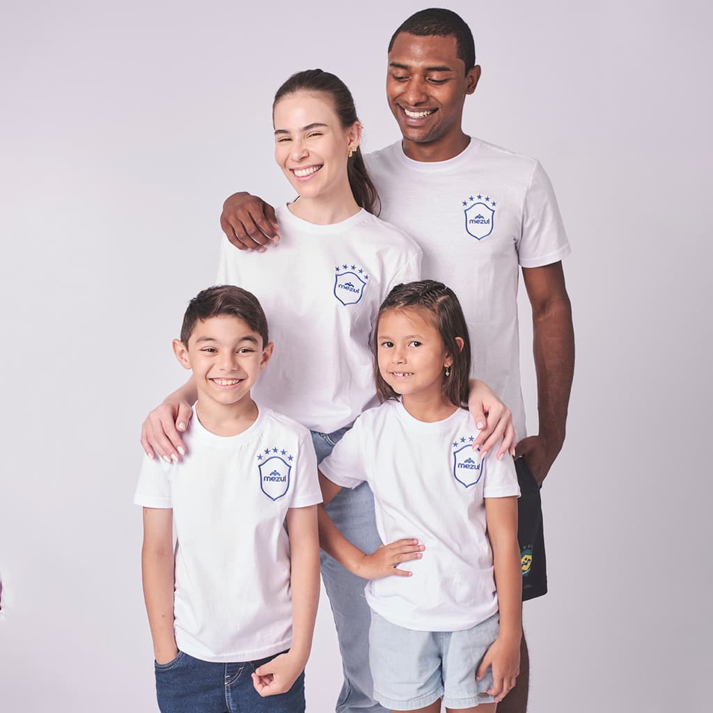 Camiseta Casual Brasão Mezul 100% Algodão Confortável Para o Dia a Dia M141-A