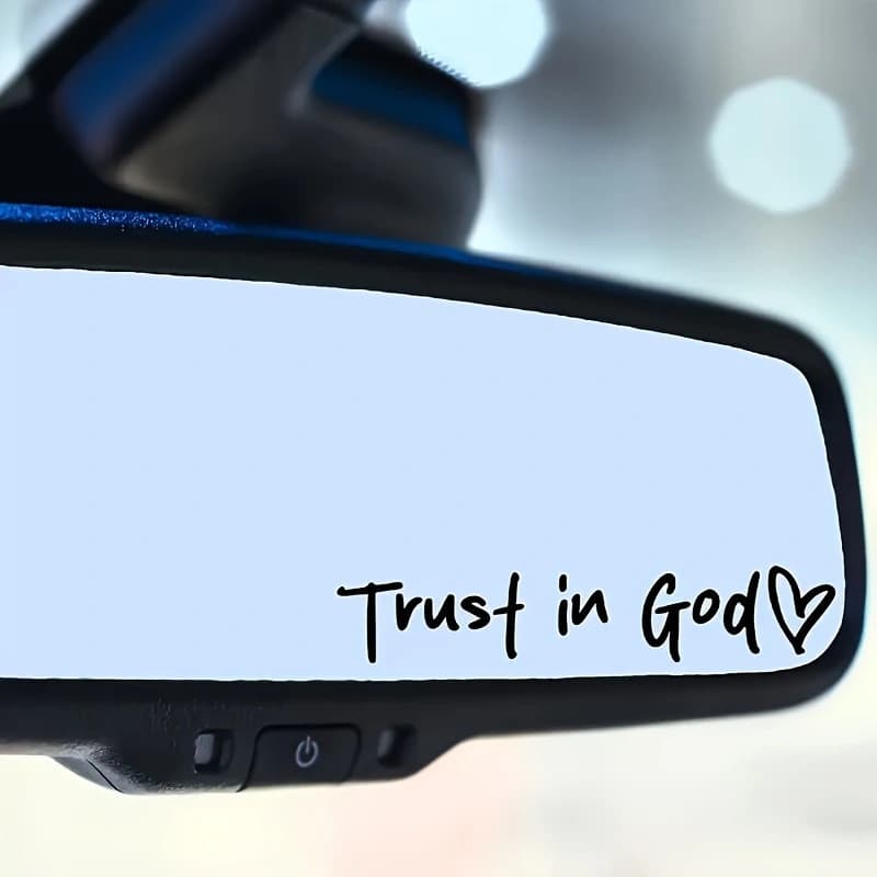 Adesivo Trust in god Retrovisor 9x1.6cm Carro