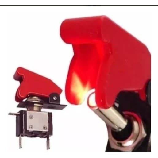 Chave Botão Caça C/ Led Neon Vermelho Tictac Som Nitro Kit