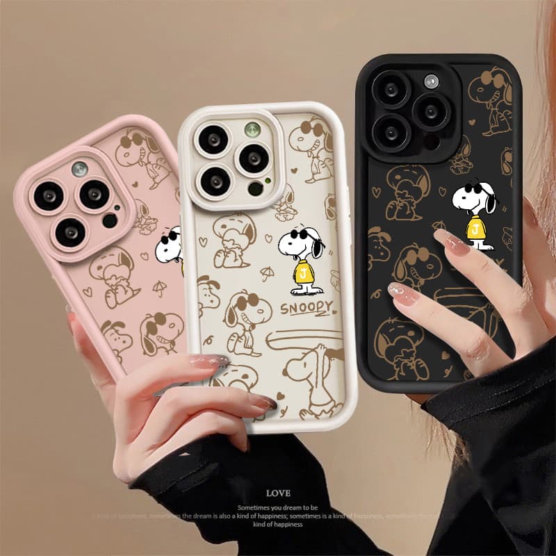 Capinha Capa Para Redmi A2A3 10C 12C13C14C Note 10 11 12 13 Mi11 12 lite  Snoopy Anti-impacto  De Silicone
