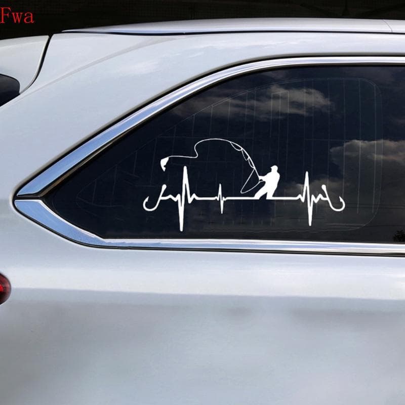 Fwa Multiuso Decorativo Pesca Batimento Cardíaco Adesivo Decalque Para Superfícies Veículos Motocicleta Car