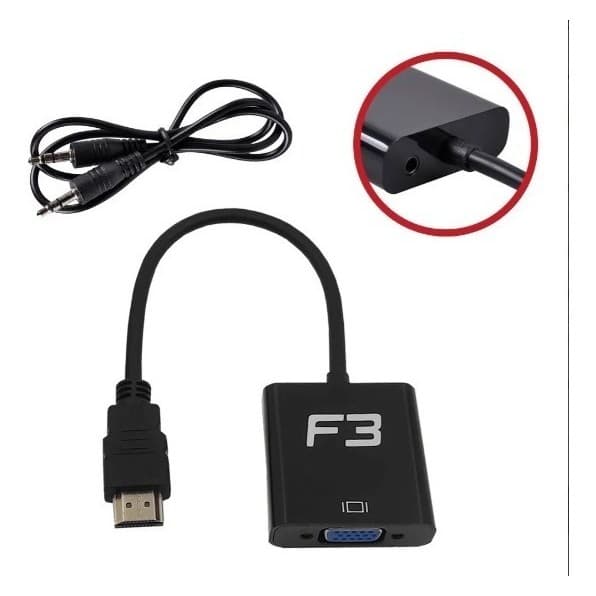 Cabo Adaptador Hdmi Para Vga Tv Pc Xbox 360 Notebook Monitor