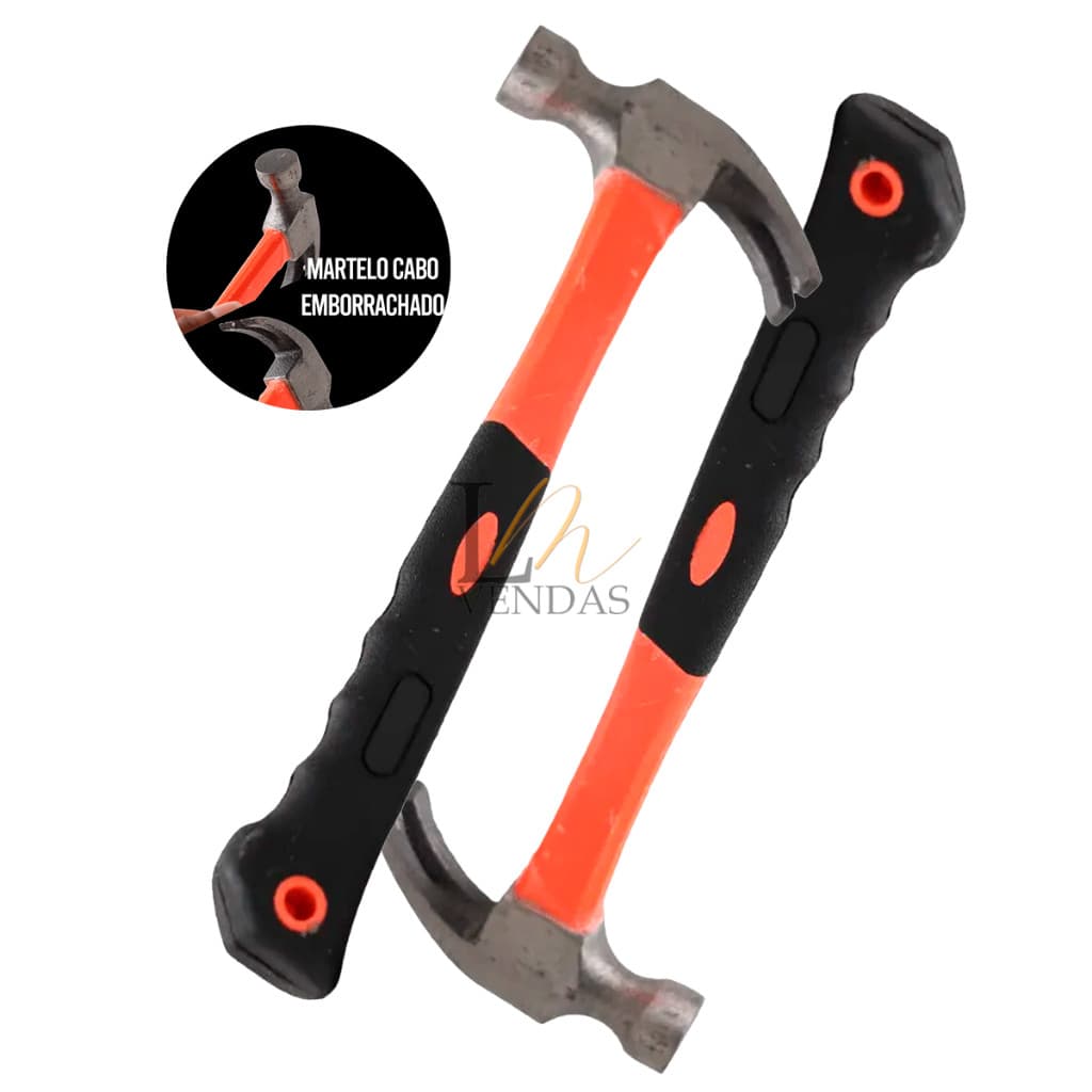 Martelo Unha com Cabo Emborrachado 28mm Cabeça Portátil Ferramenta Empunhadura