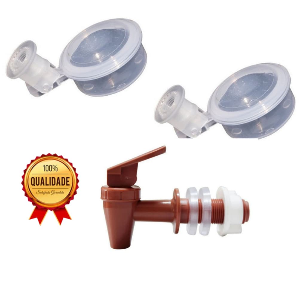 kit 2 Boia Dosadora + 1 Torneira Marrom Para Filtro de Barro
