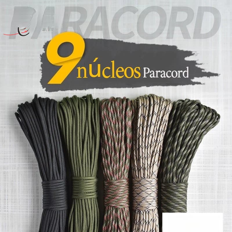 31M 100Feet Eua 550 Paracord Pára Cordão 4mm 9 Strand Cores Parachute Corda Varal De Acampamento Ao Ar Livre Climb