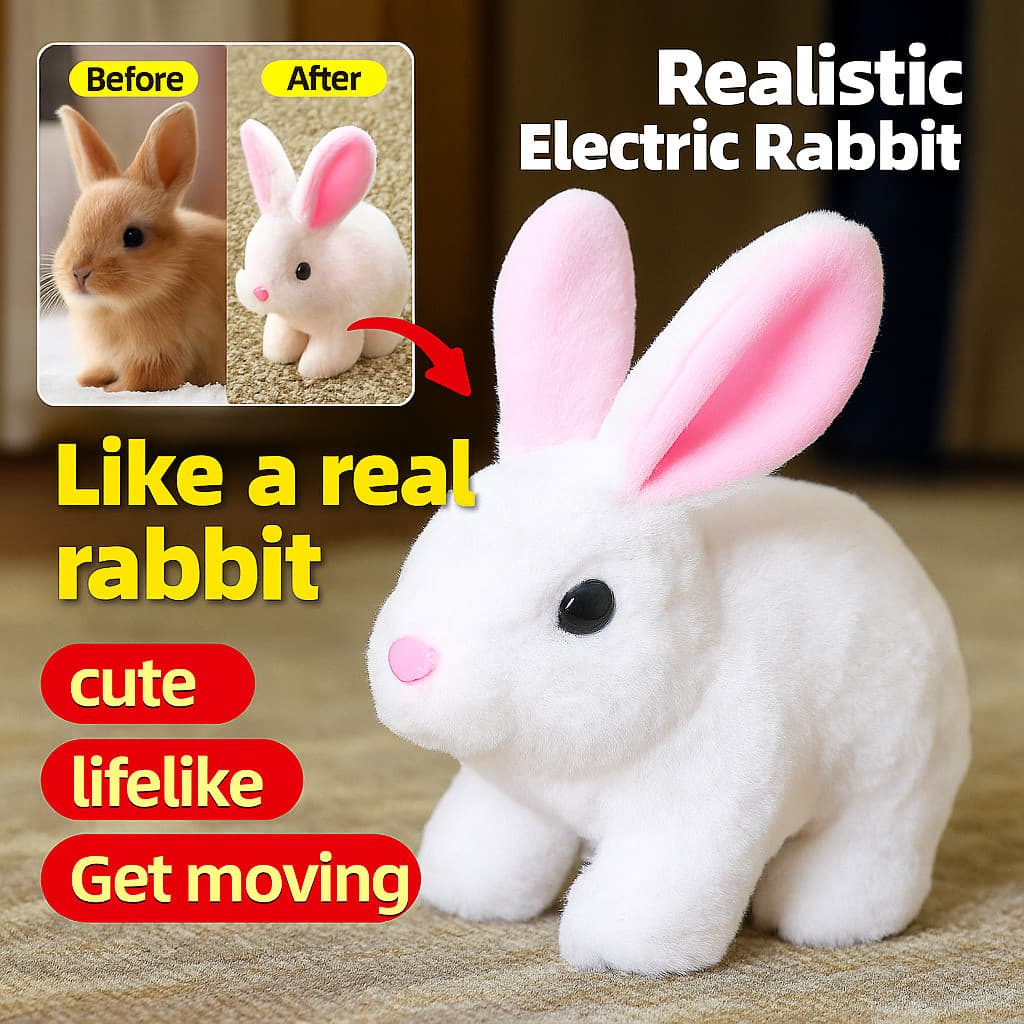 Coelho Ai Simulação Interativa Boneca Elétrica Branco De Pelúcia Brinquedos Interativos Para Animais De Estimação