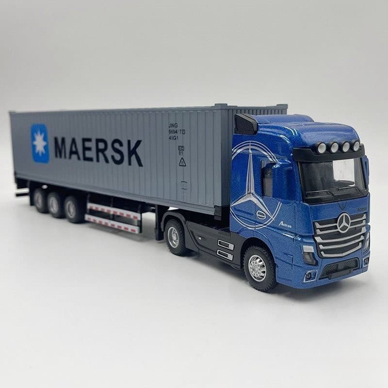 Caminhão contêiner Mercedes-Benz modelo de brinquedo de Metal em escala 1: 50, com efeito de luz sonora, presente infant