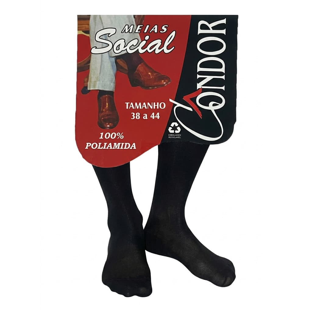 kIT 12 PARES MEIA SOCIAL MASCULINA HOMEM PRETA CONDOR LISA CONFORTAVEL EXECUTIVO TRABALHO PREMIUM