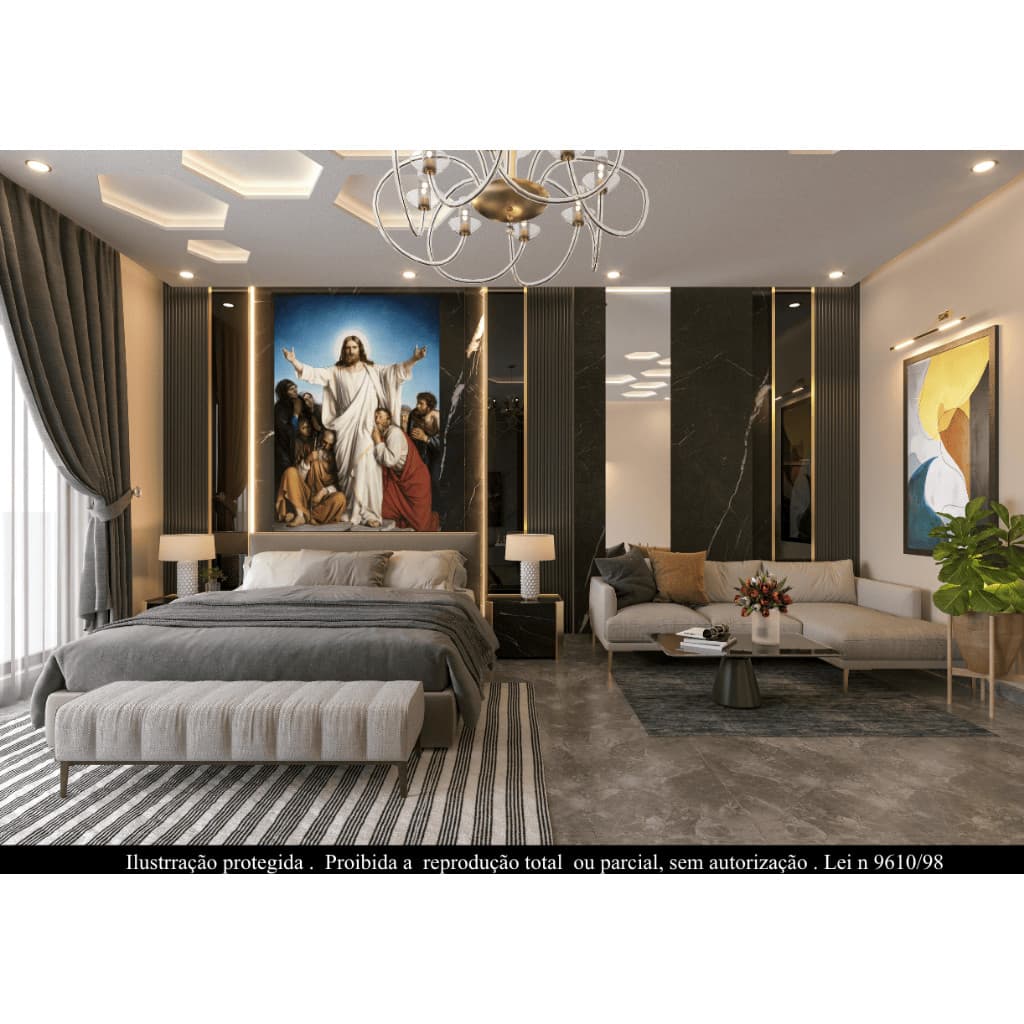 QUADRO DECORATIVO RELIGIOSO JESUS RESSUREISSÃO PASCOA QUARTO SALA ESCRITORIO