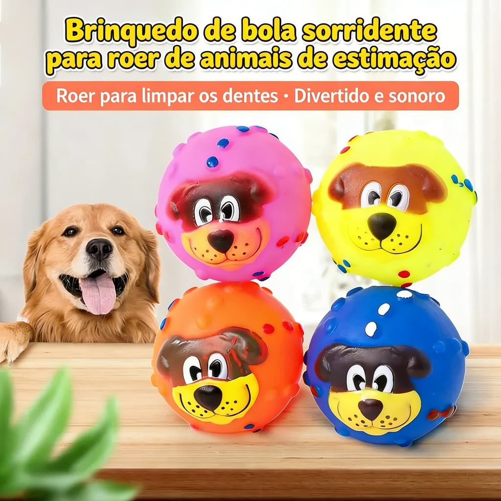 Bolas Bolinhas Com Apito Pet Cães Cachorro Pequeno Médio Colorida Brinquedo Pet Bola emborrachada
