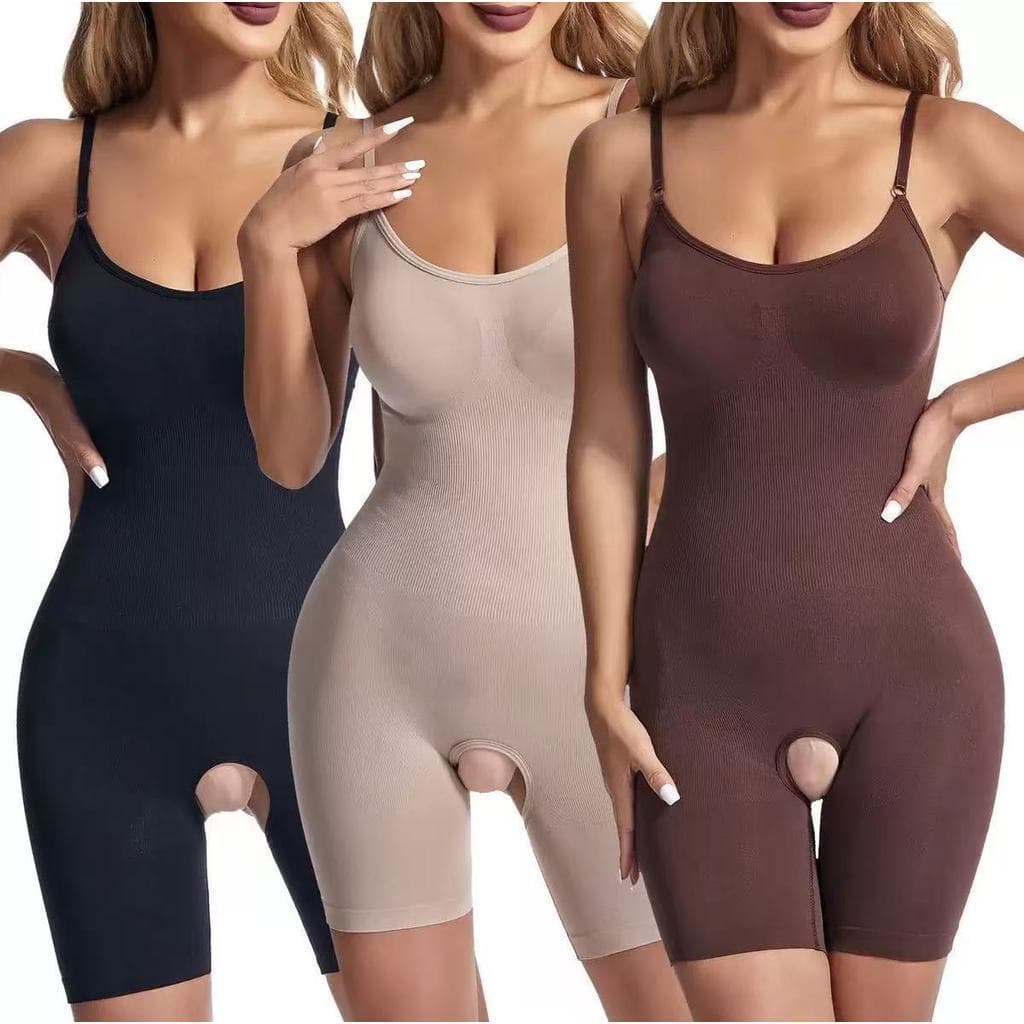 Macacão Cinta Modeladora Microfibra Pós Cirúrgico Forte Sustentação C/Bojo