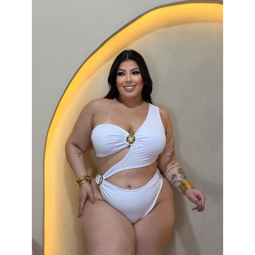 Body Maiô  Mula manca com Fivela moda Verão Luxo Elegante Copa Plus Size
