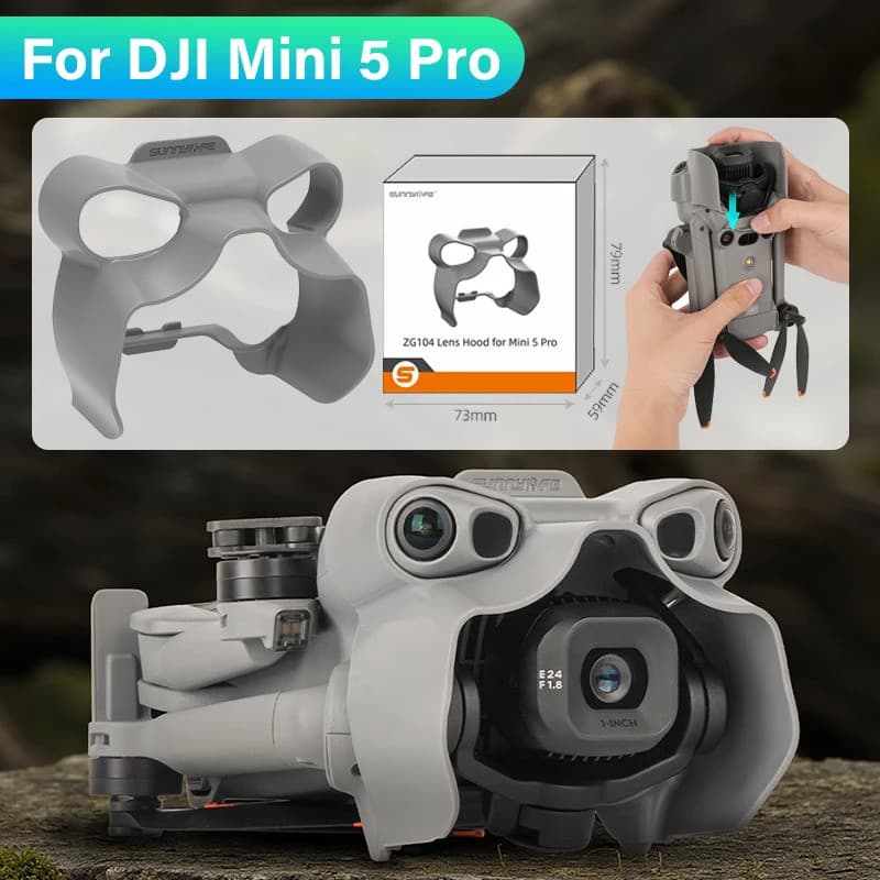 Capa De Lente Anti-Reflexo Para DJI MINI 5 PRO Câmera Sombrinha Gimbal Protetora Liberação Rápida Acessórios Drones Foto