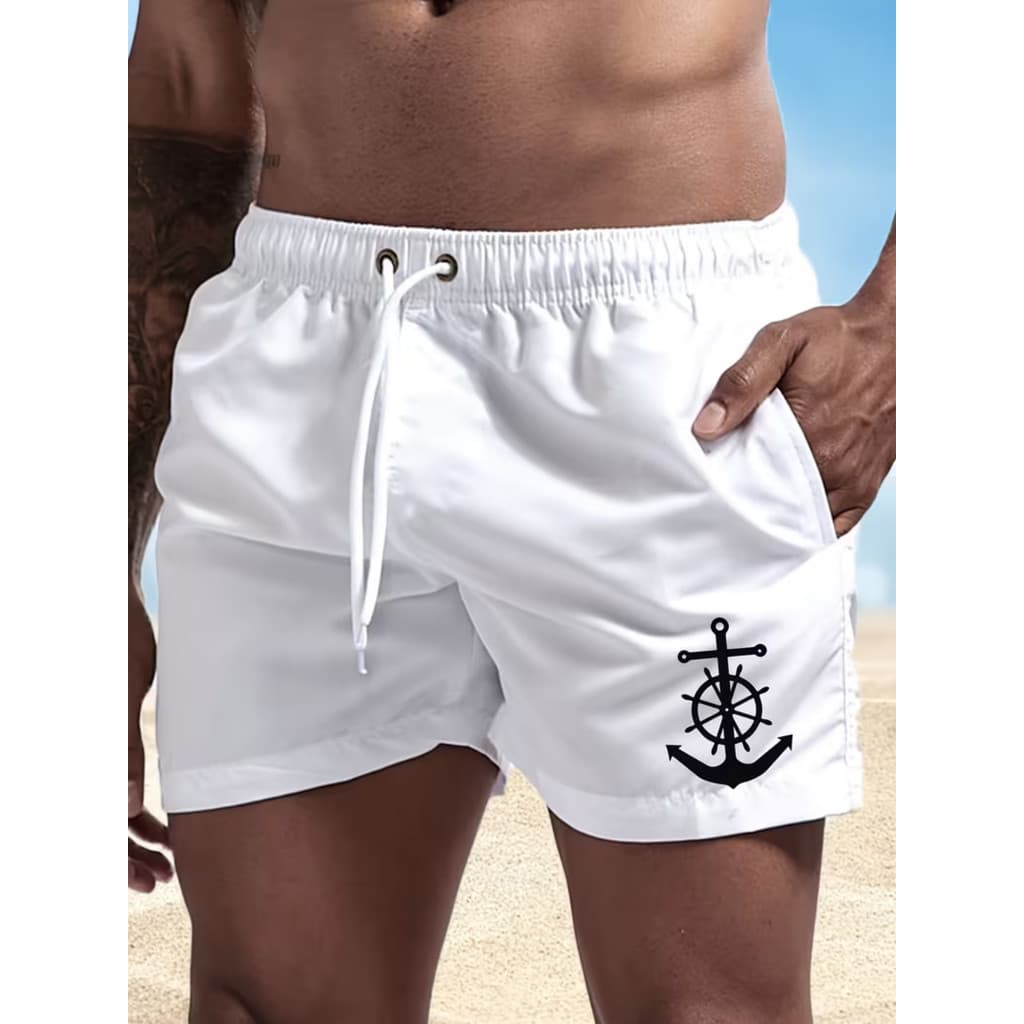 Short Bermuda Mauricinho Tactel Ancora Estampa Tropical Academia Corrida Treino Casual