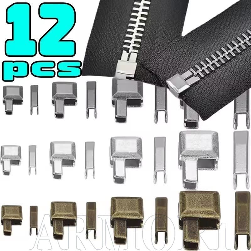 Kit De Reparo De Zíperes De Metal Durável Com Cabeças De Reposição E Pinos De Inserção , Resistente À Corrosão Para Mala