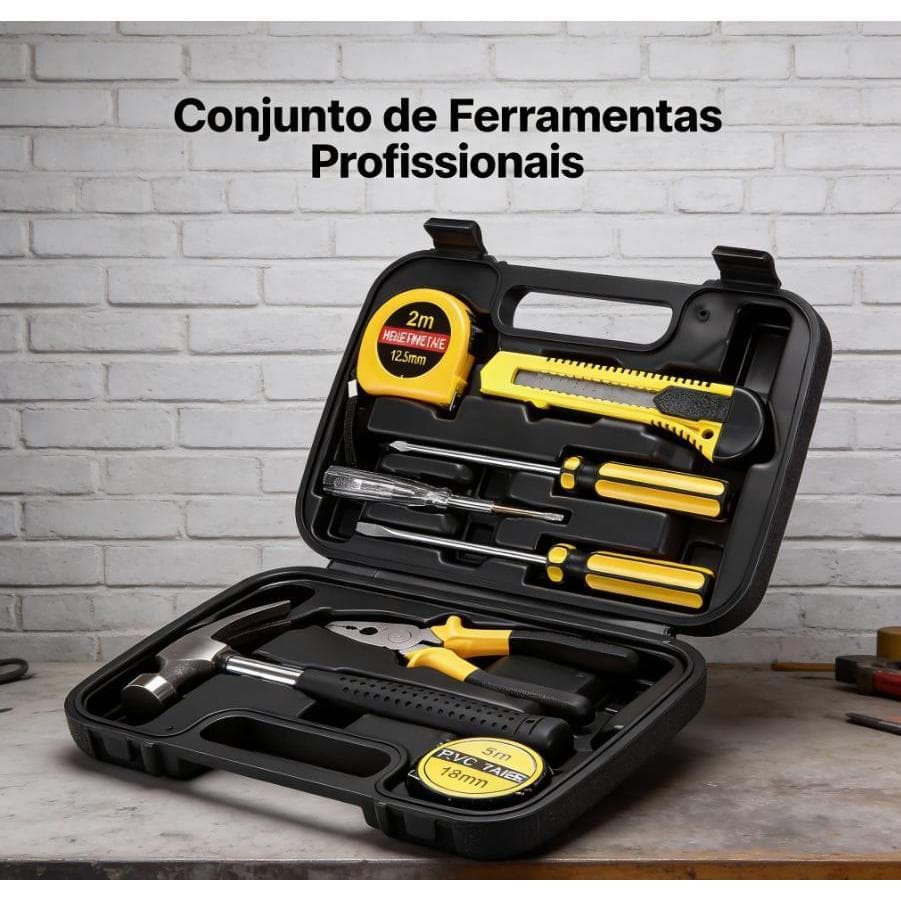 Conjunto de ferramentas de 8 peças, kit de ferramentas manuais para casa geral caixa de ferramentas reparo de carro