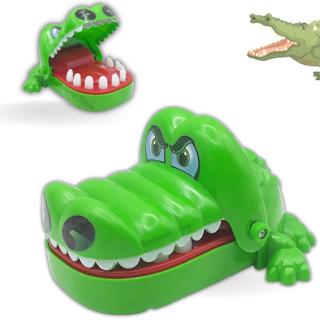 Brinquedo Crocodilo Dentista Verde Jogo de Mesa Infantil Educativo Para crianças