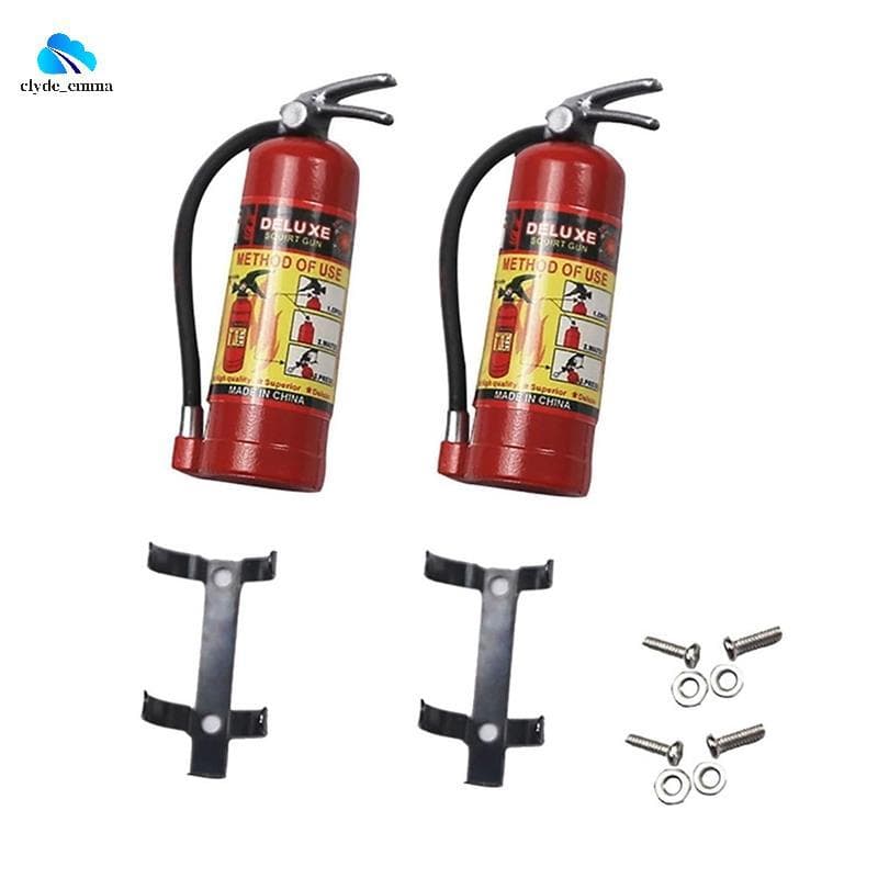 2 Pçs Simulação Mini Extintor De Incêndio Para 1/10 RC Rastreador Carro SCX10 TRX4 D90 Peças Decoração , Vermelho