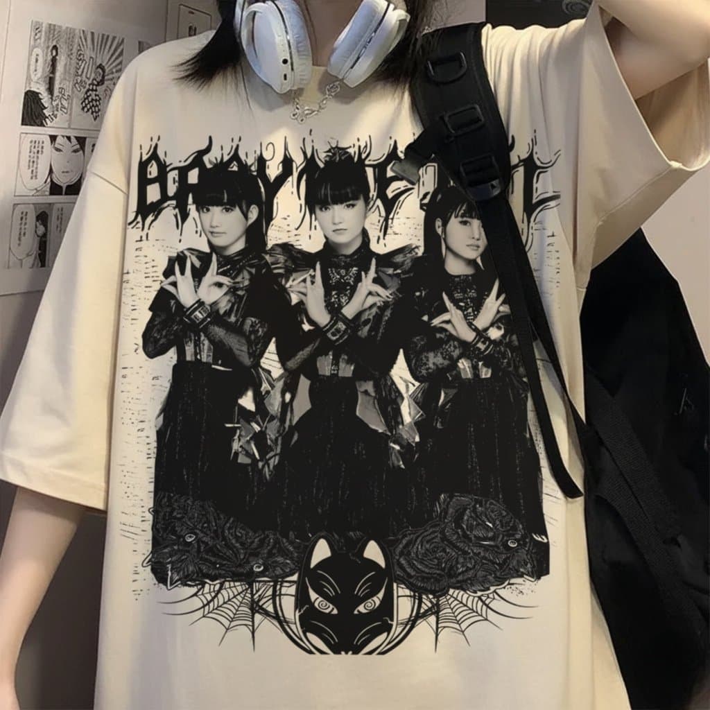 Camiseta branca BABYMETAL Show Rock Metal Premium Envio Imediato