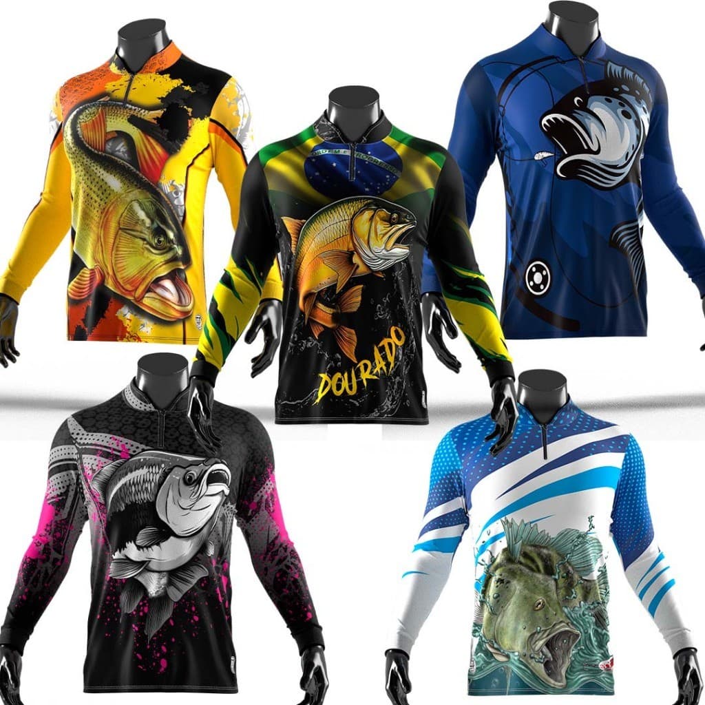 Camiseta de Pesca Pescador Vários Modelos Proteção UV50 Pratica Esportiva Modelos Novos