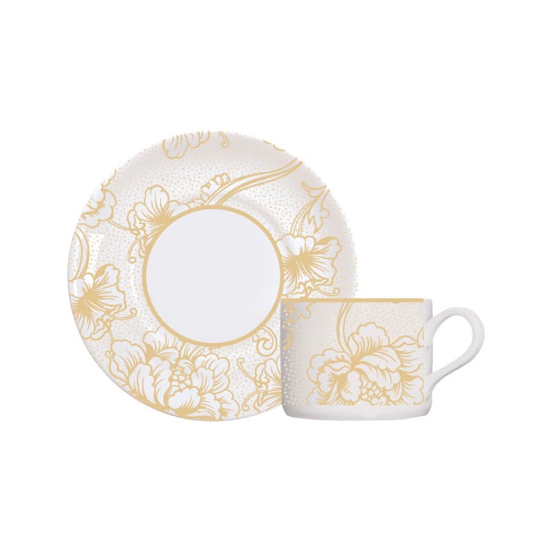 XICARA CHA COM PIRES  BRASILIA NATAL SONHO DOURADO GERMER PORCELANAS