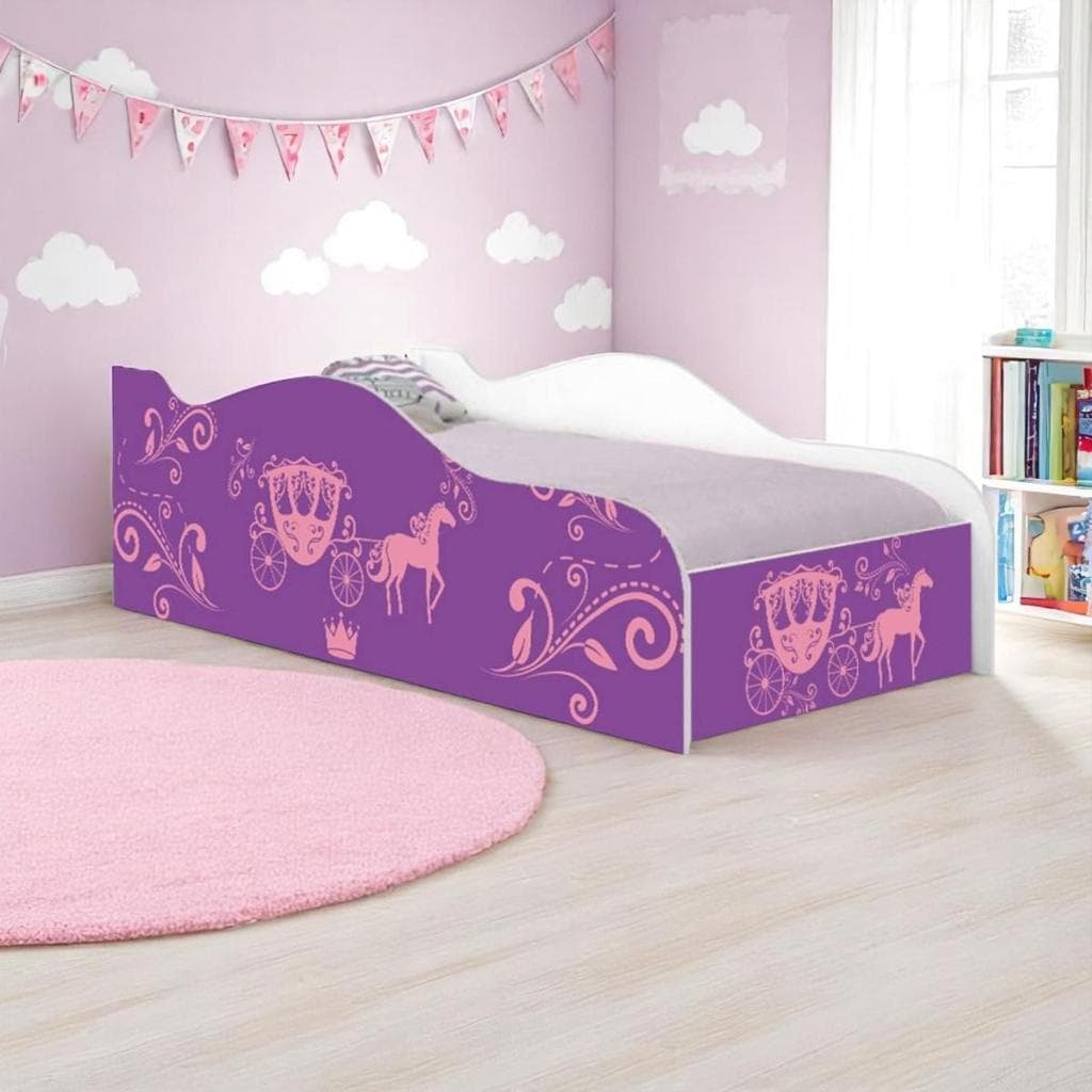 Cama Carro Fun Adesivada Carruagem de Princesa Solteiro