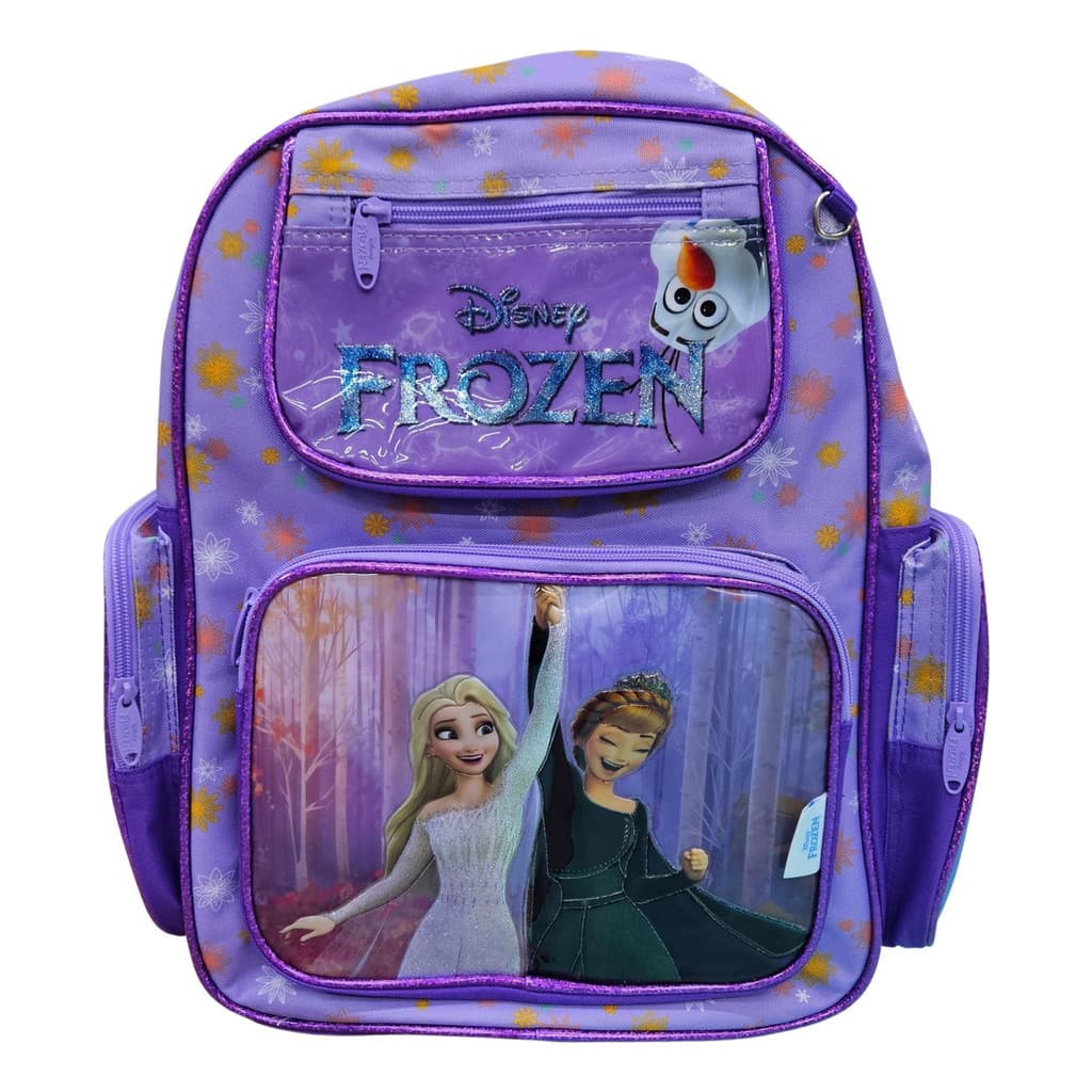 Mochila Escolar Frozen para Criança com Bolsos - Divertida