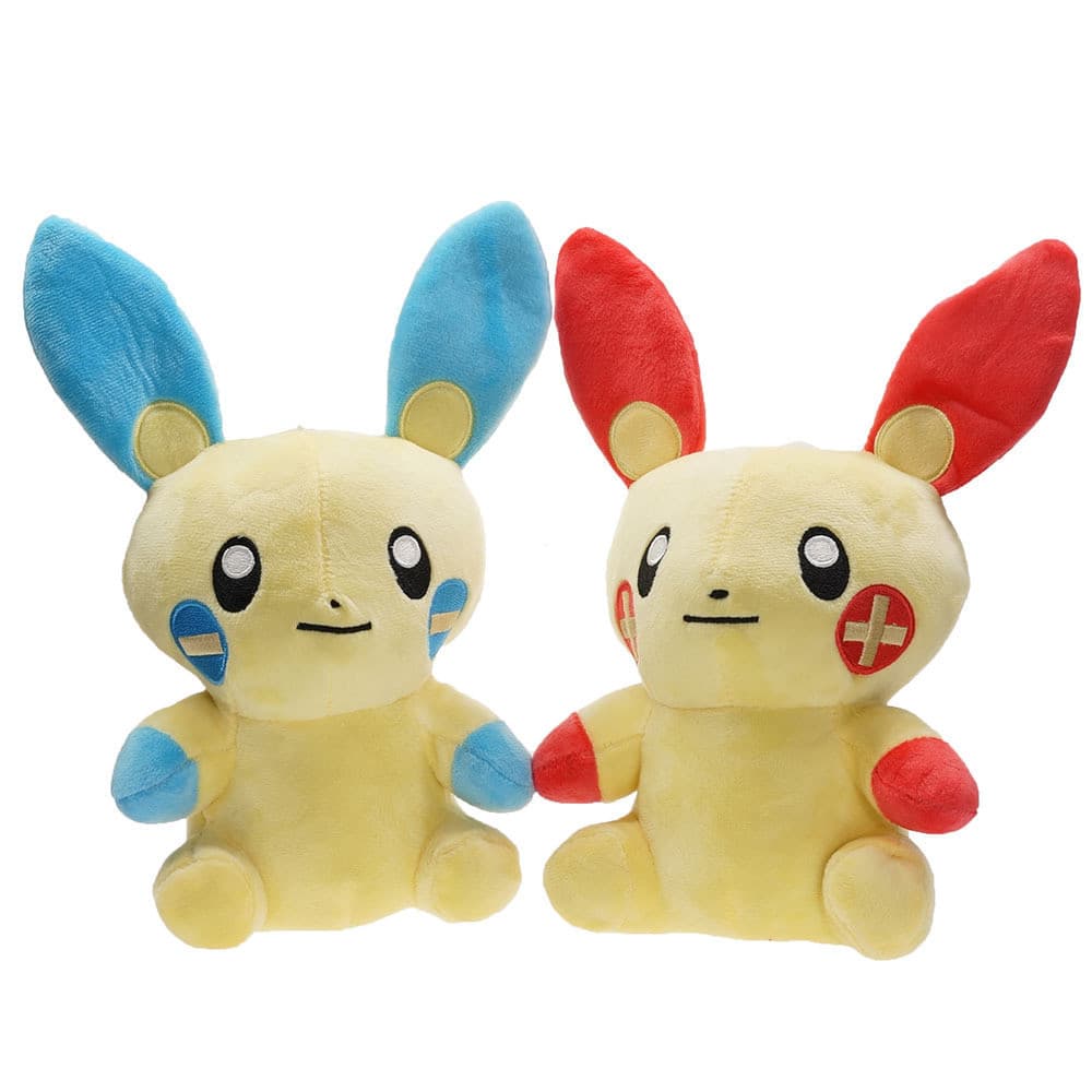 17cm Japão Pokemon Anime Figura Plusle Minun Negapi Pocket Monster Plush Toys Doll Pikachu Coelho Peluche Pe